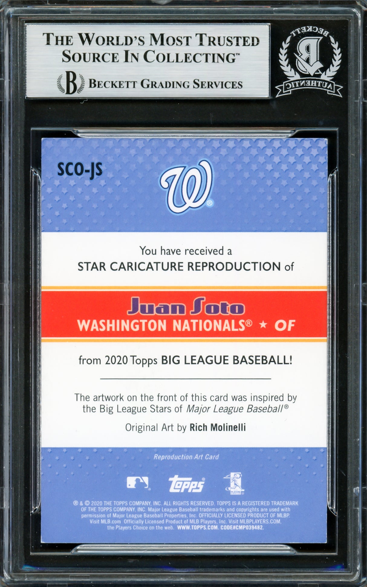 Juan Soto Autographed 2020 Topps Big League Star Caricature Card #SCO-JS New York Mets Beckett BAS Stock #228036