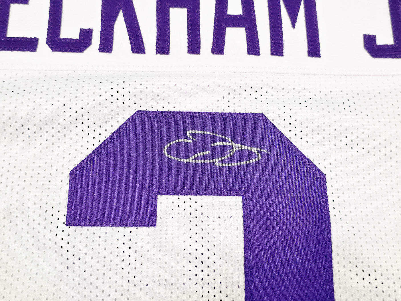 LSU Tigers Odell Beckham Jr. Autographed White Jersey Beckett BAS Witness Stock #242682