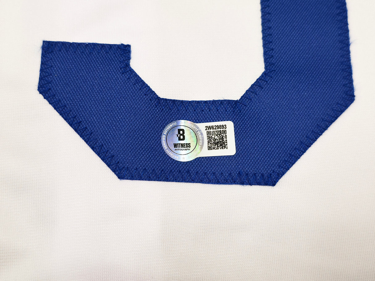 Kansas City Royals Salvador Perez Autographed White Jersey Beckett BAS Witness Stock #241645
