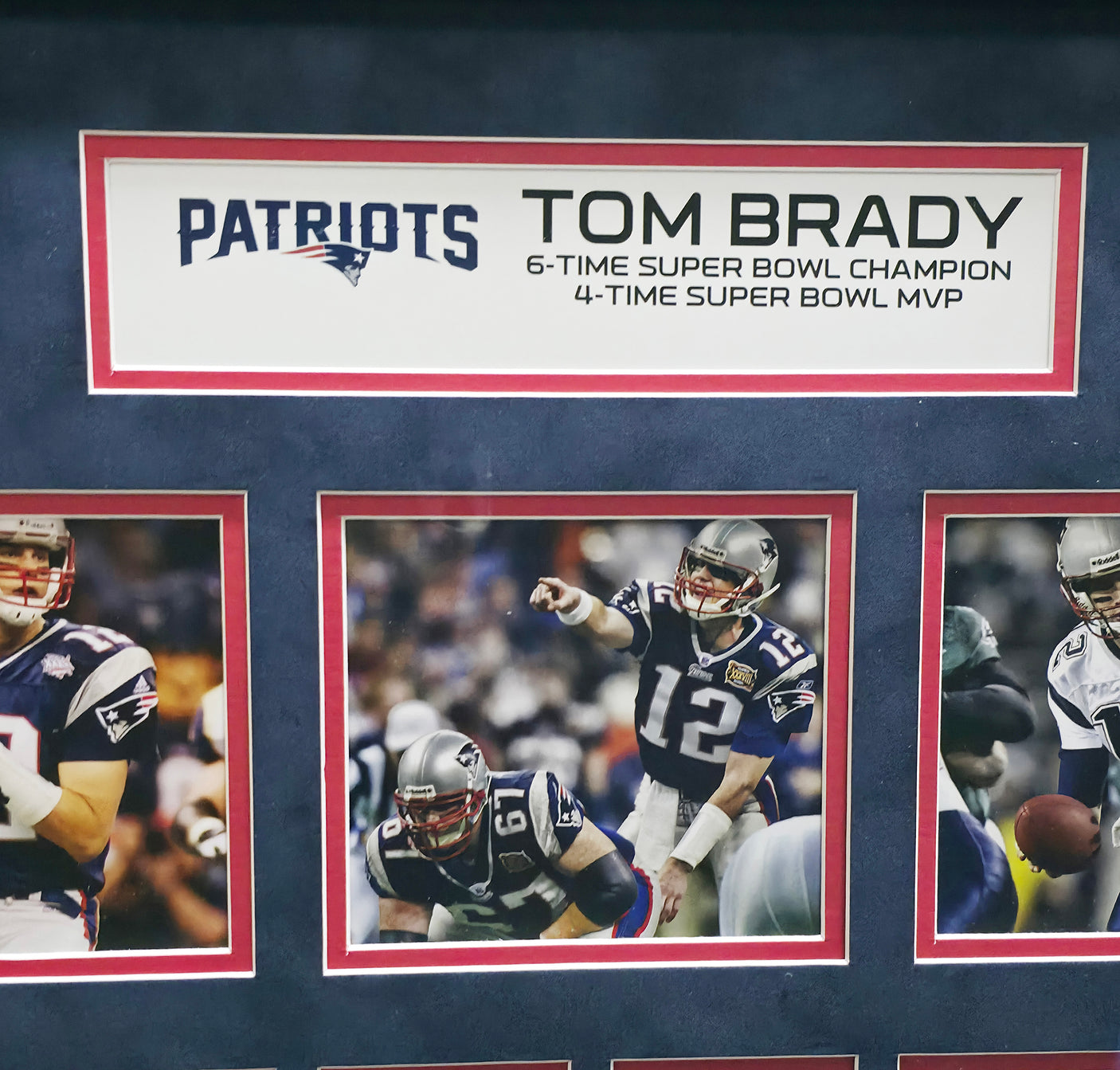 Tom Brady Framed Unsigned Super Bowl Ticket Collage New England Patriots SKU #242962