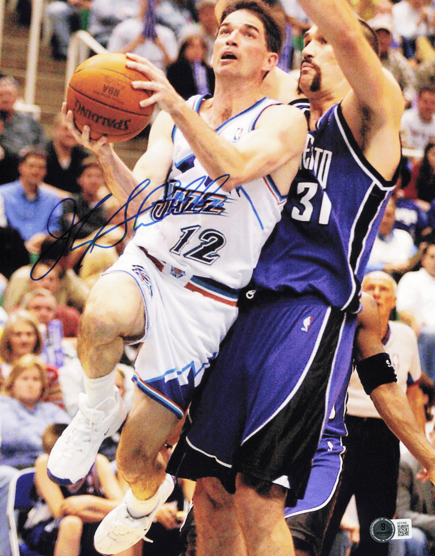 John Stockton Autographed 11x14 Photo Utah Jazz Beckett BAS QR #AE31849