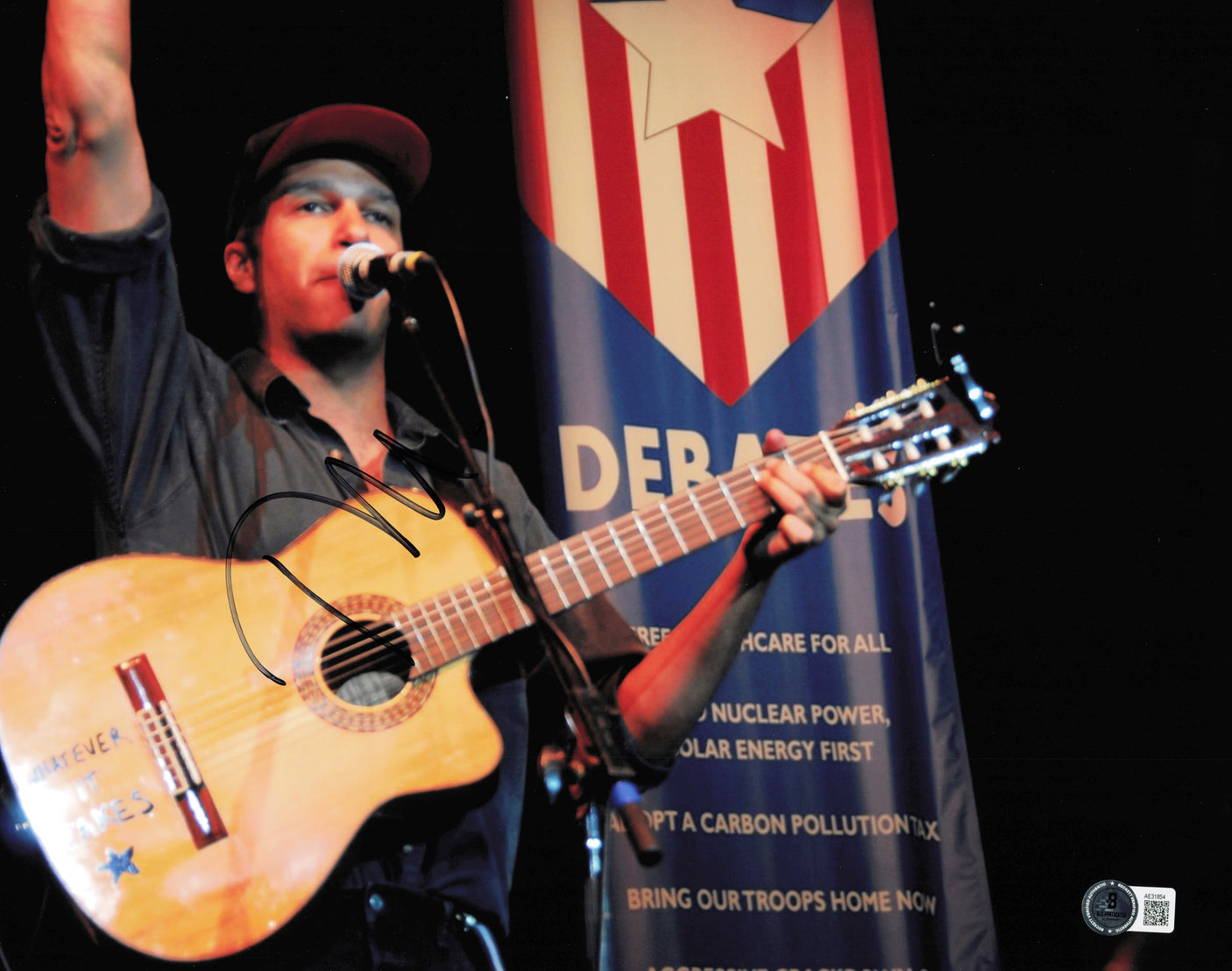 Tom Morello Autographed 11x14 Photo Rage Against The Machine & Audioslave Beckett BAS QR #AE31854