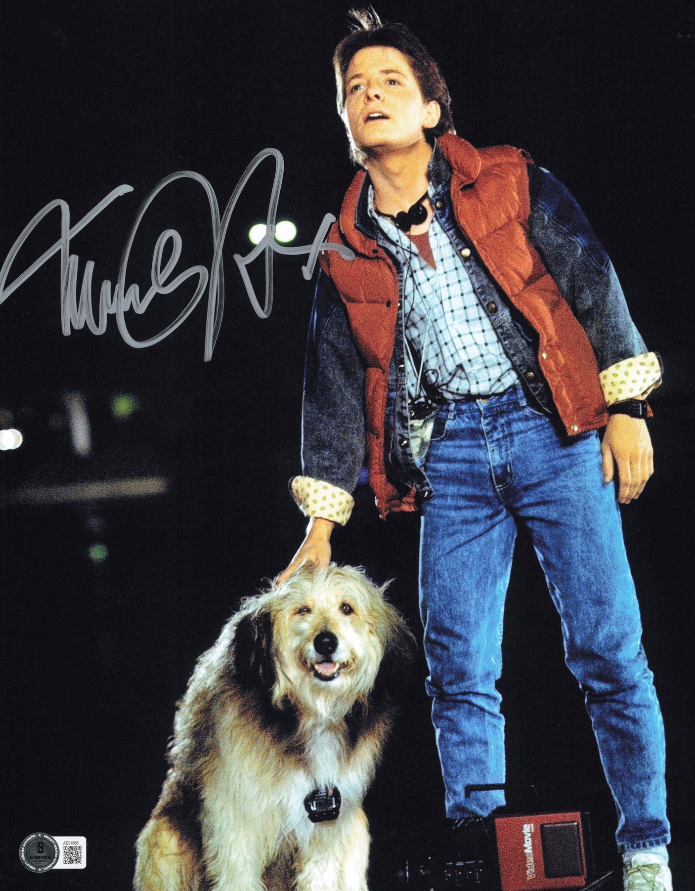 Michael J. Fox Autographed 11x14 Photo Back To The Future Beckett BAS QR #AE31866