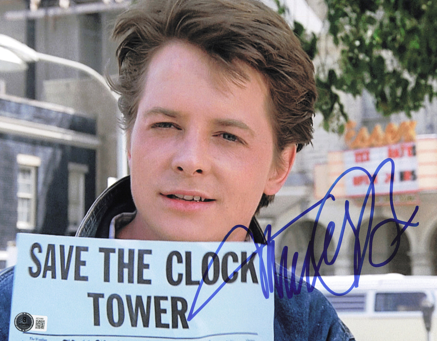 Michael J. Fox Autographed 11x14 Photo Back To The Future Beckett BAS QR #AE31869