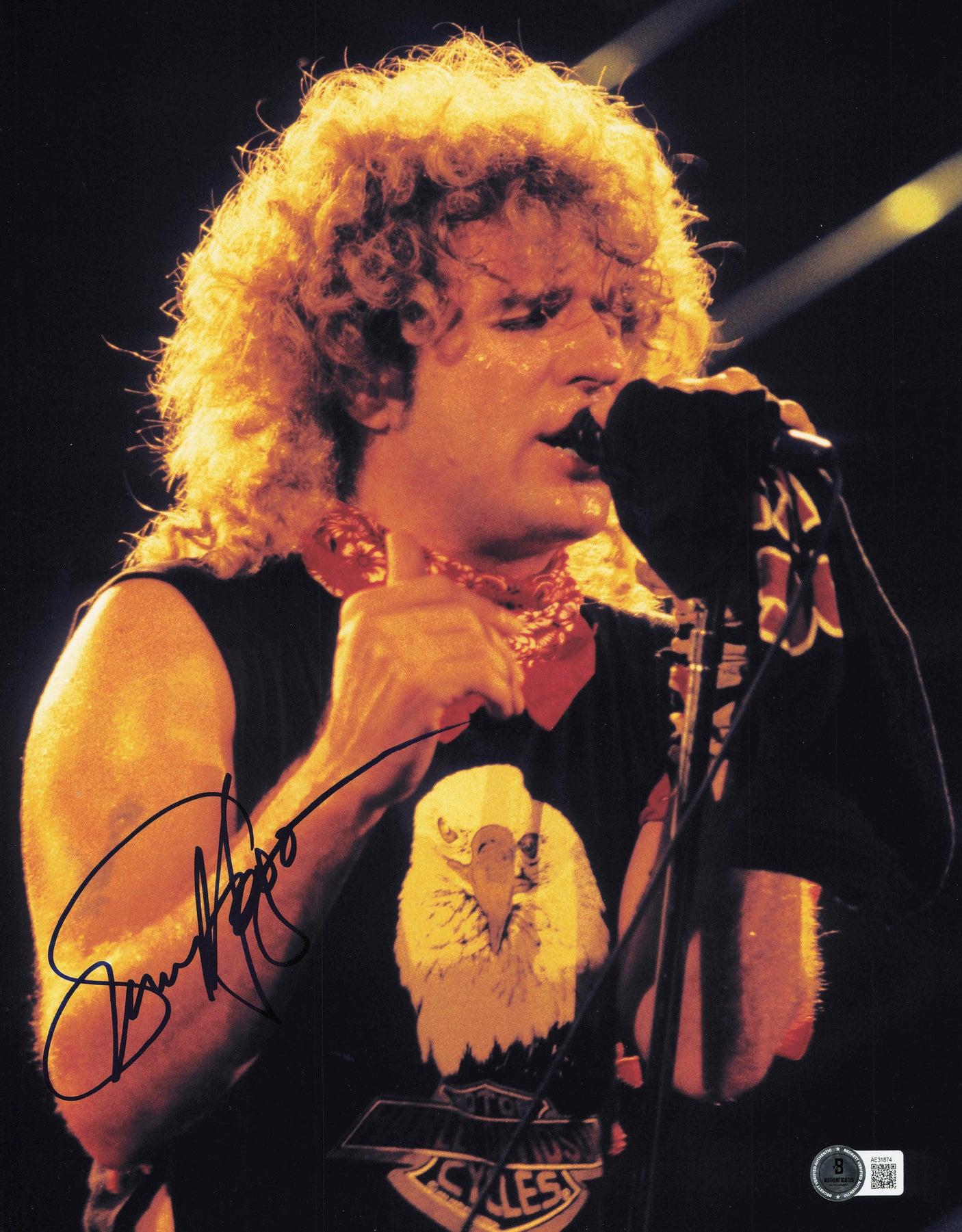 Sammy Hagar Autographed 11x14 Photo Van Halen Beckett BAS QR #AE31874