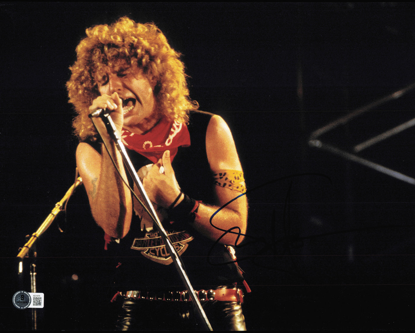 Sammy Hagar Autographed 11x14 Photo Van Halen Beckett BAS QR #AE31875