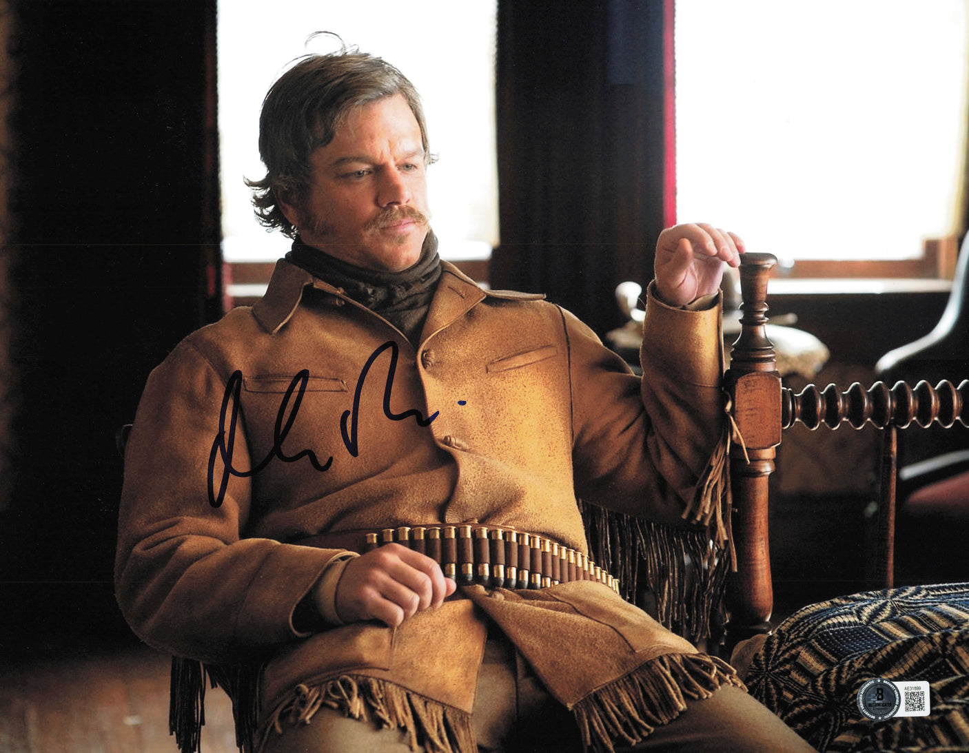 Matt Damon Autographed 11x14 Photo True Grit Beckett BAS QR #AE31899