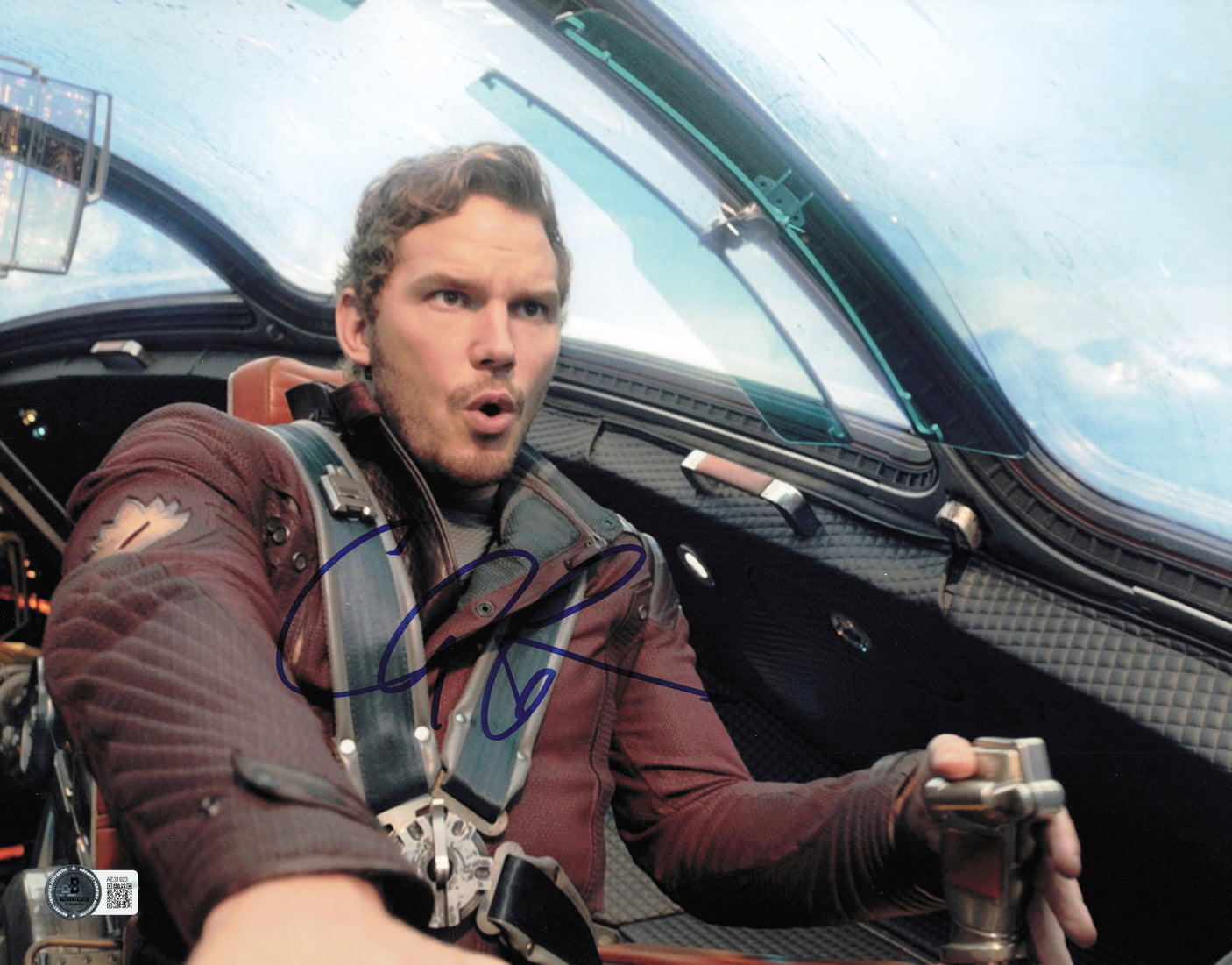 Chris Pratt Autographed 11x14 Photo Guardians of the Galaxy Beckett BAS QR #AE31923