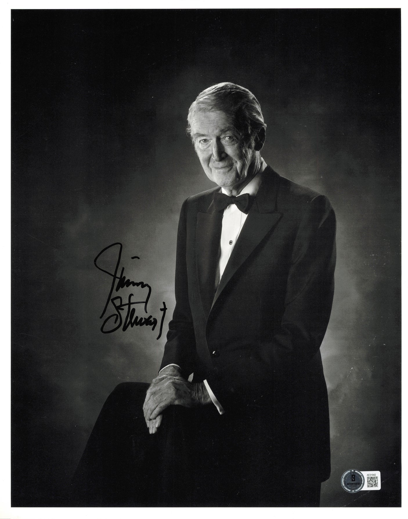 James Jimmy Stewart Autographed 11x14 Photo Beckett BAS QR #AE31942