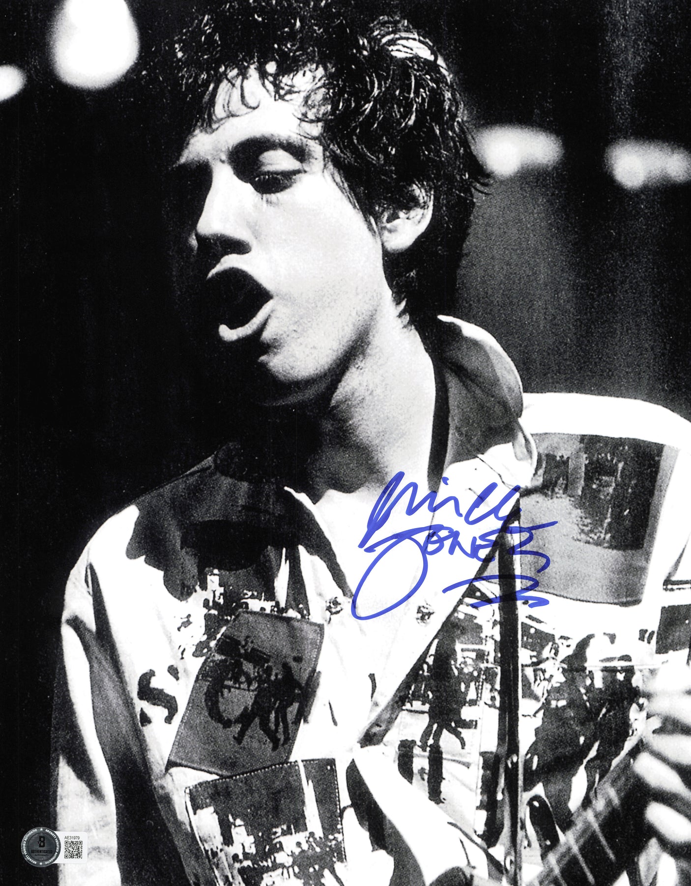 Mick Jones Autographed 11x14 Photo The Clash Beckett BAS QR #AE31979