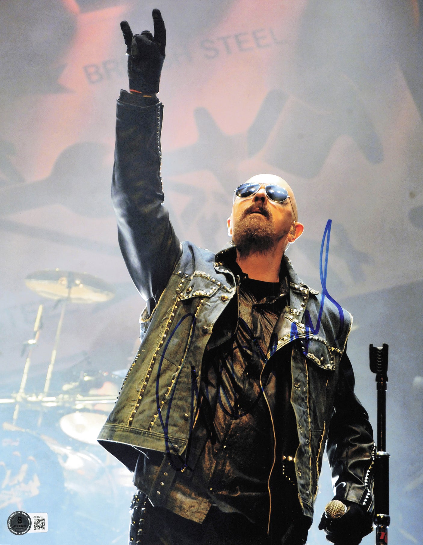 Rob Halford Autographed 11x14 Photo Judas Priest Beckett BAS QR #AE31741