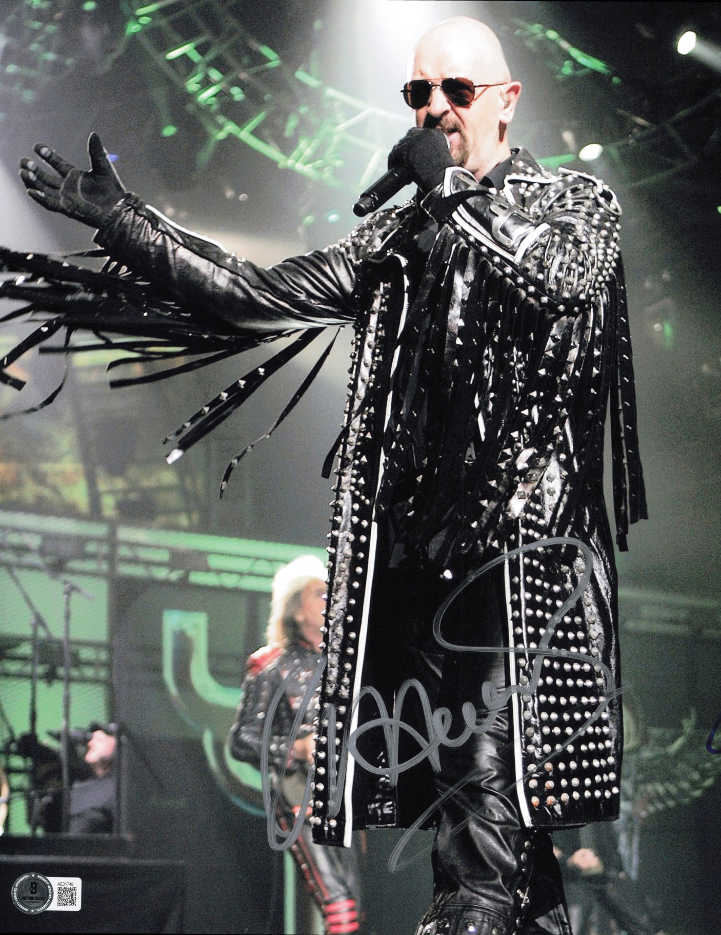 Rob Halford Autographed 11x14 Photo Judas Priest Beckett BAS QR #AE31746