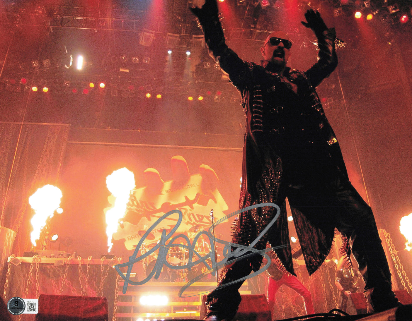 Rob Halford Autographed 11x14 Photo Judas Priest Beckett BAS QR #AE31747