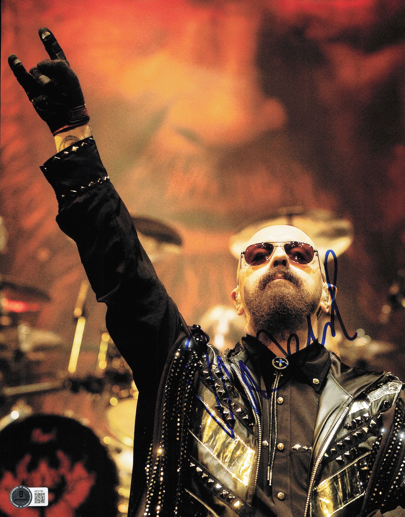Rob Halford Autographed 11x14 Photo Judas Priest Beckett BAS QR #AE31750
