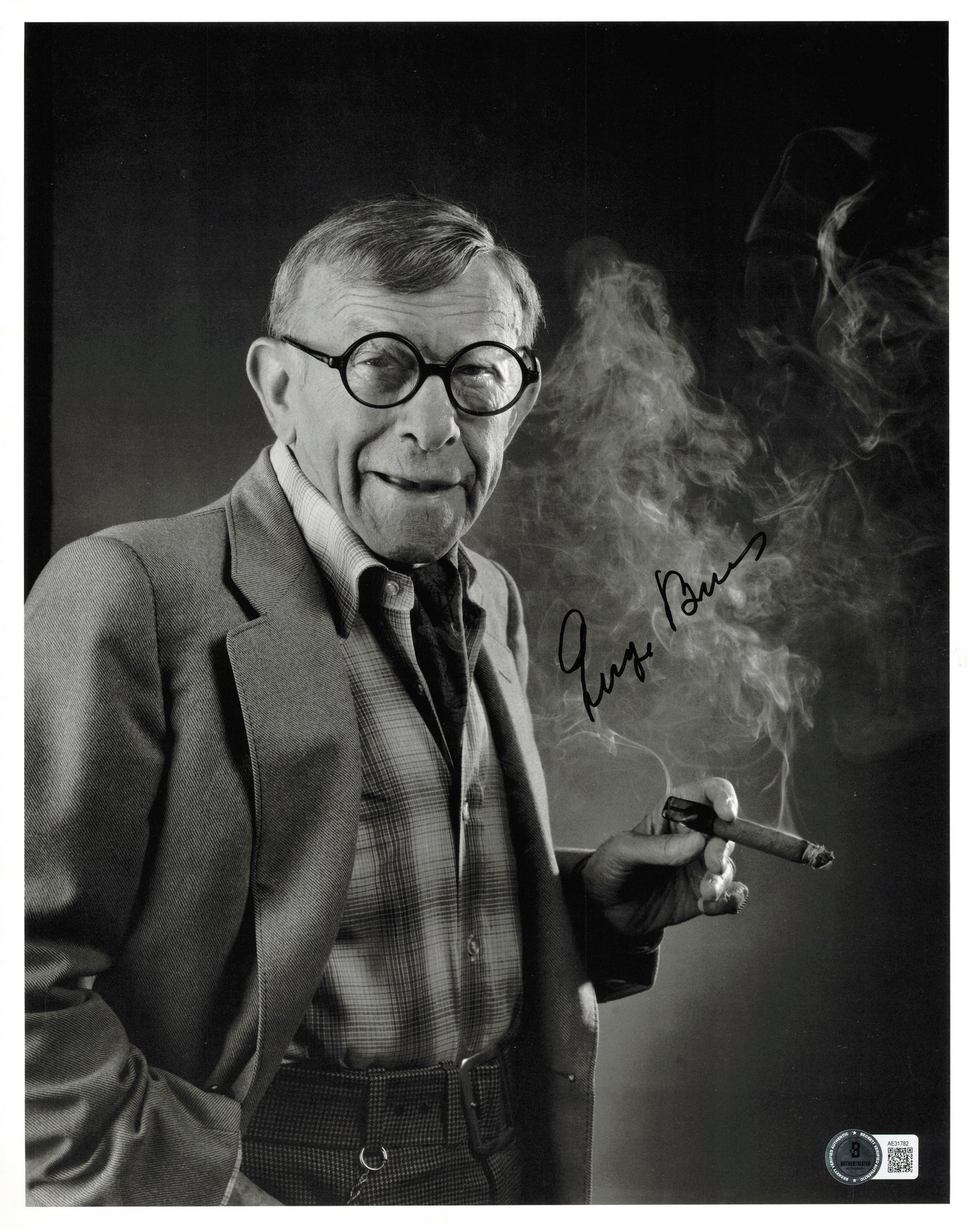 George Burns Autographed 11x14 Photo Actor Beckett BAS QR #AE31782