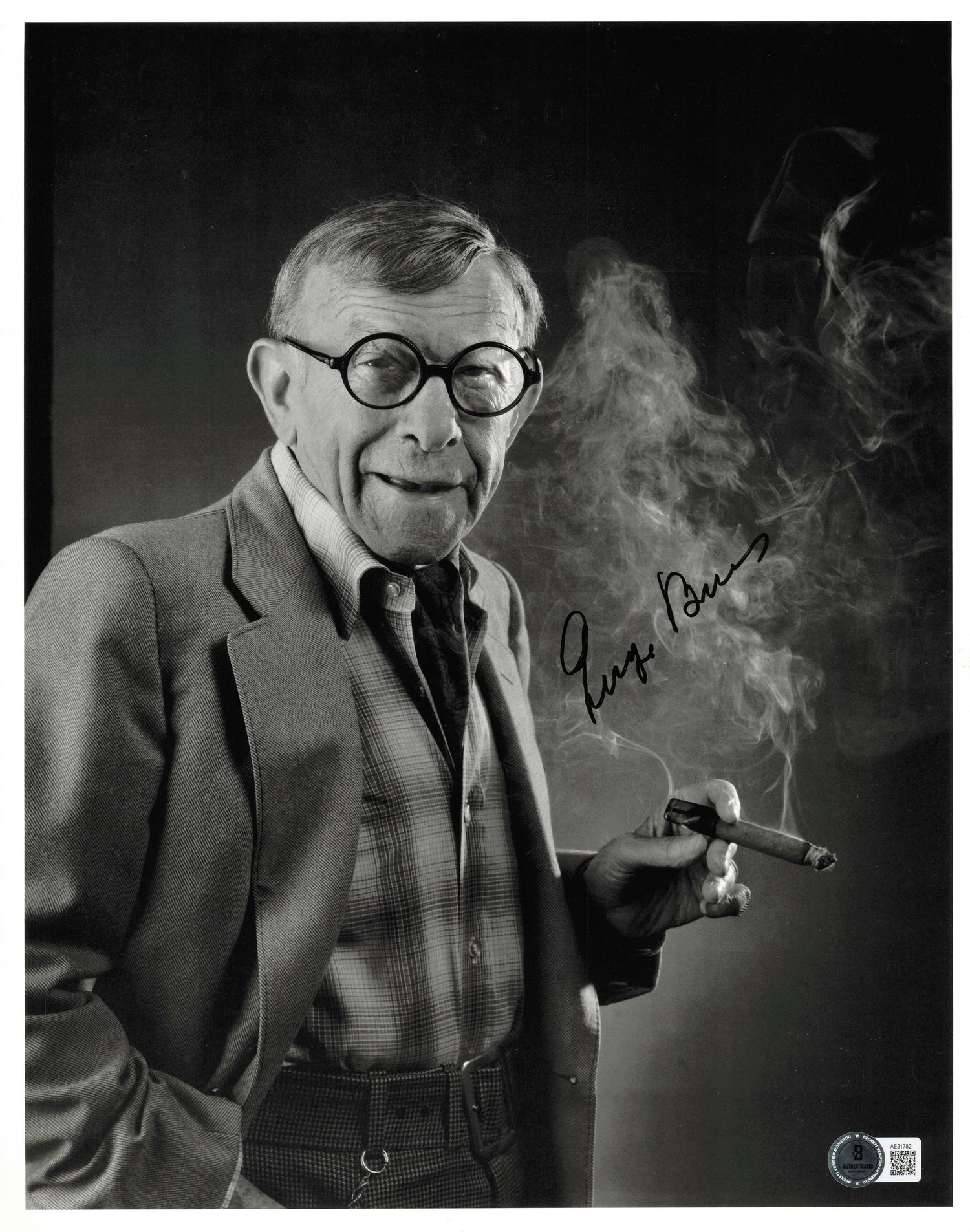 George Burns Autographed 11x14 Photo Actor Beckett BAS QR #AE31782