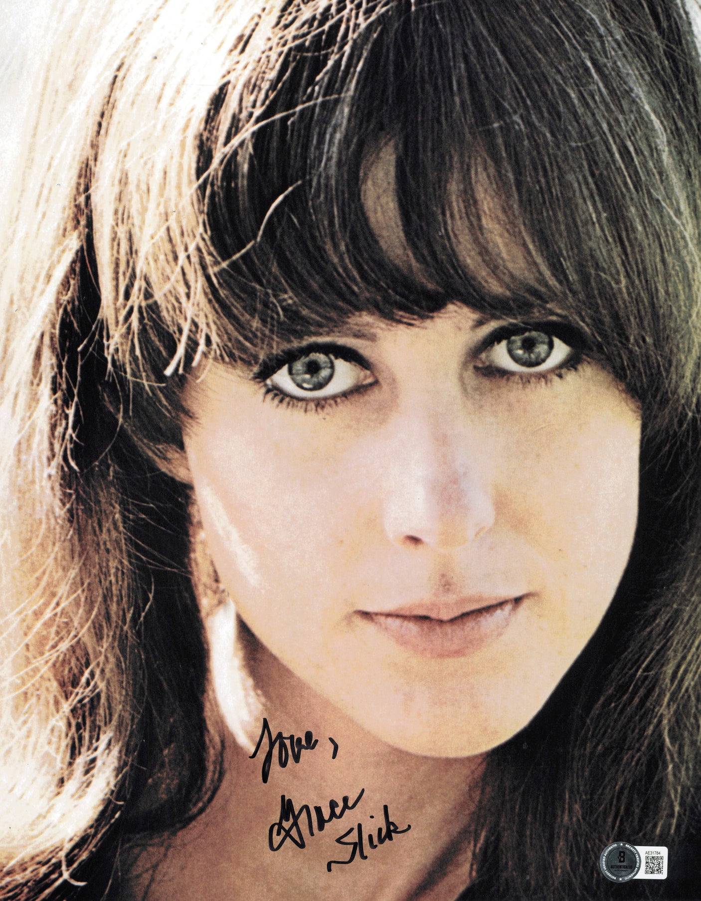 Grace Slick Autographed 11x14 Photo Jefferson Starship "Love" Beckett BAS QR #AE31784