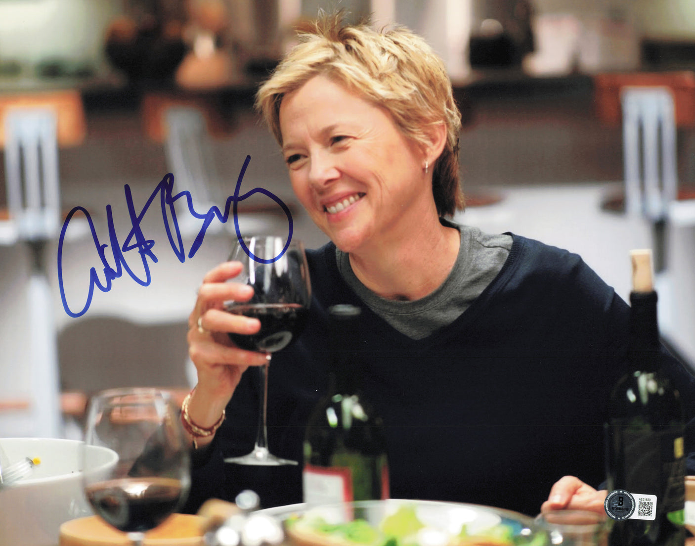 Annette Bening Autographed 11x14 Photo Beckett BAS QR #AE31830