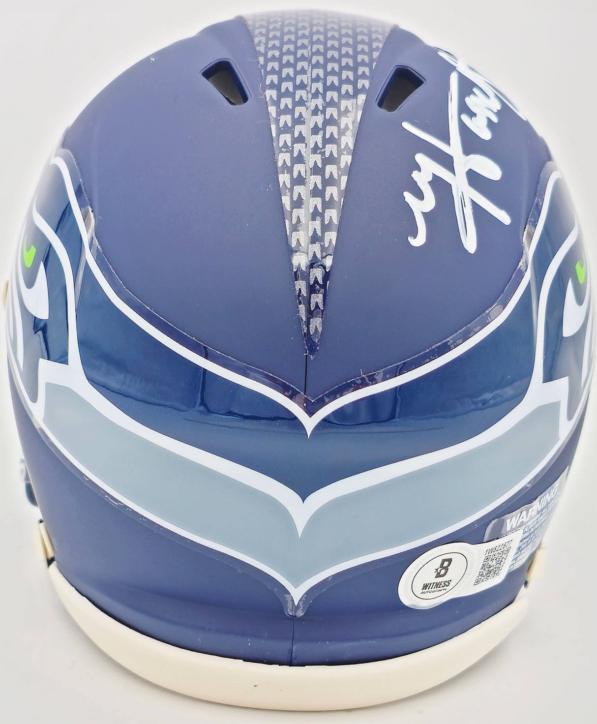 Matt Hasselbeck Autographed Seattle Seahawks Blue Speed Mini Helmet Beckett BAS Witness Stock #230081