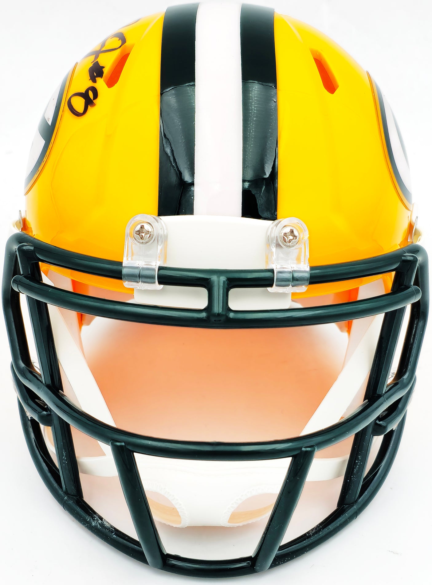 Josh Jacobs Autographed Green Bay Packers Yellow Speed Mini Helmet Beckett BAS Witness Stock #230063