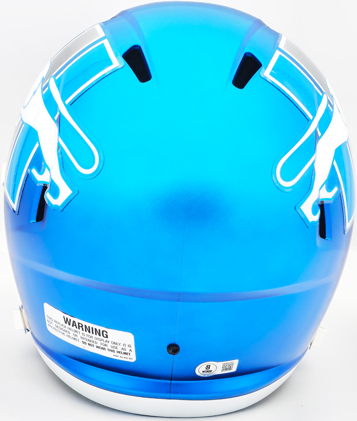 Sam LaPorta Autographed Detroit Lions Flat Matte Blue 2023 Alternate Full Size Replica Speed Helmet Beckett BAS Witness Stock #230025
