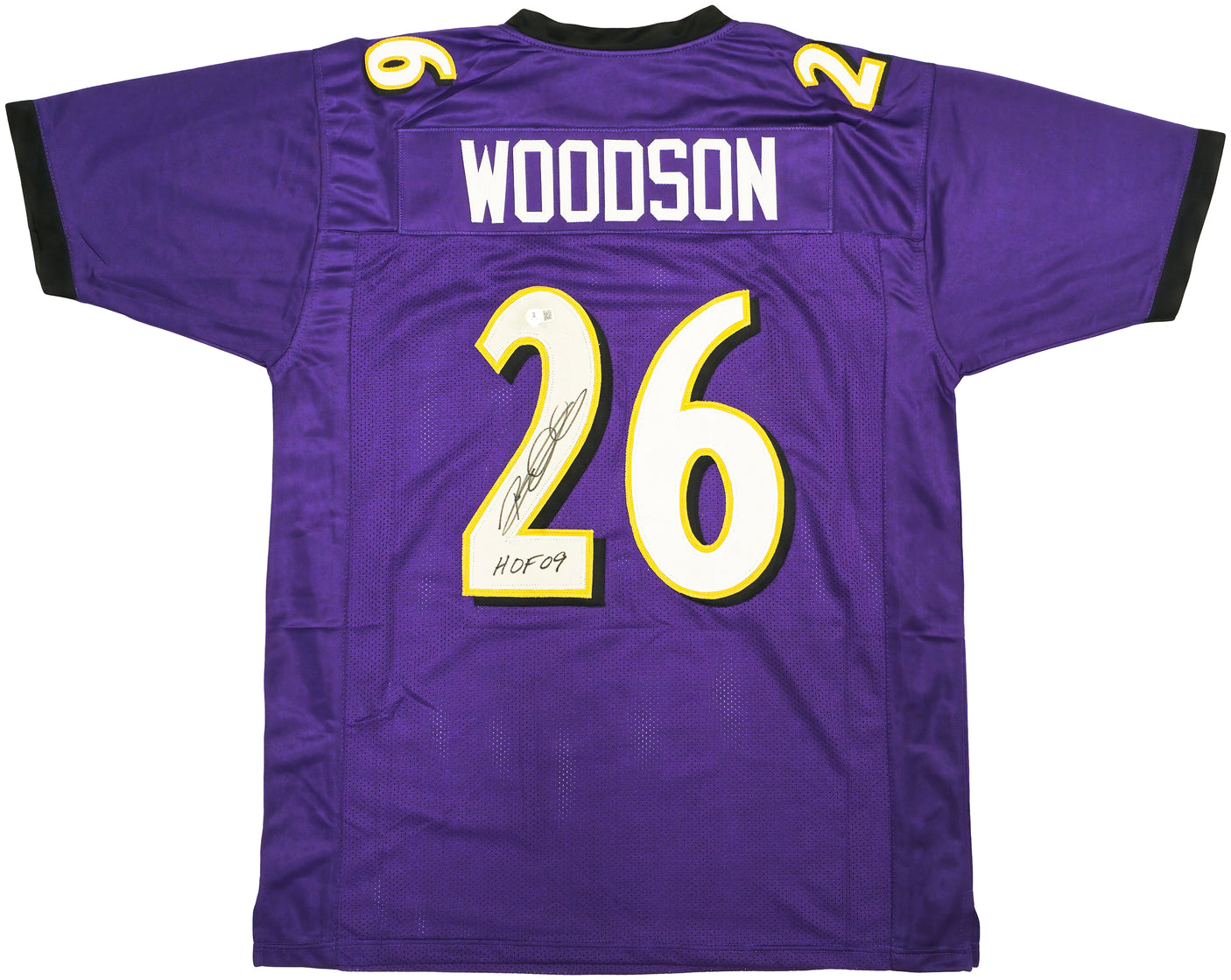 Baltimore Ravens Rod Woodson Autographed Purple Jersey "HOF 09" Beckett BAS Witness Stock #230053