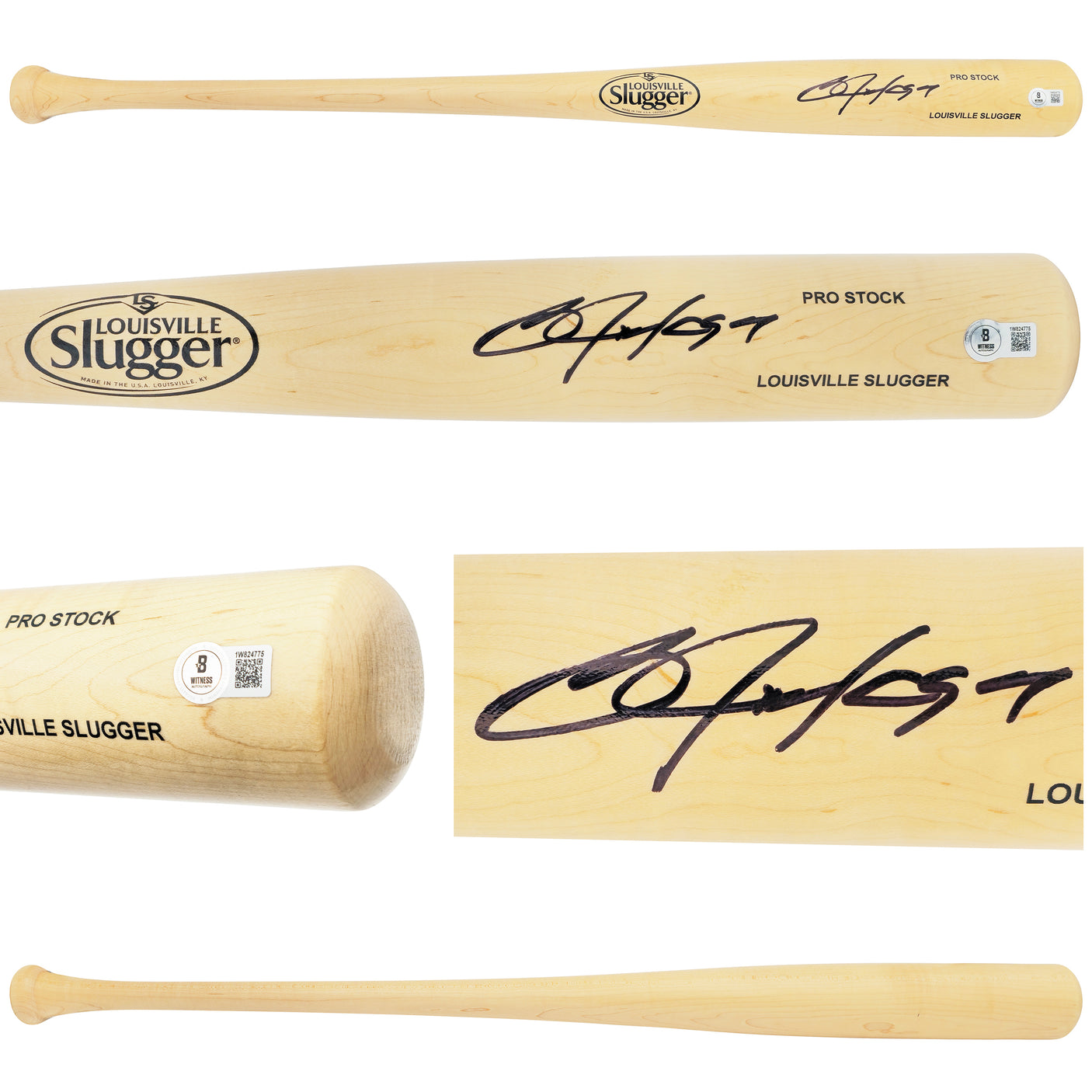 Bo Jackson Autographed Blonde Louisville Slugger Pro Stock Baseball Bat Kansas City Royals Beckett BAS Witness Stock #230128