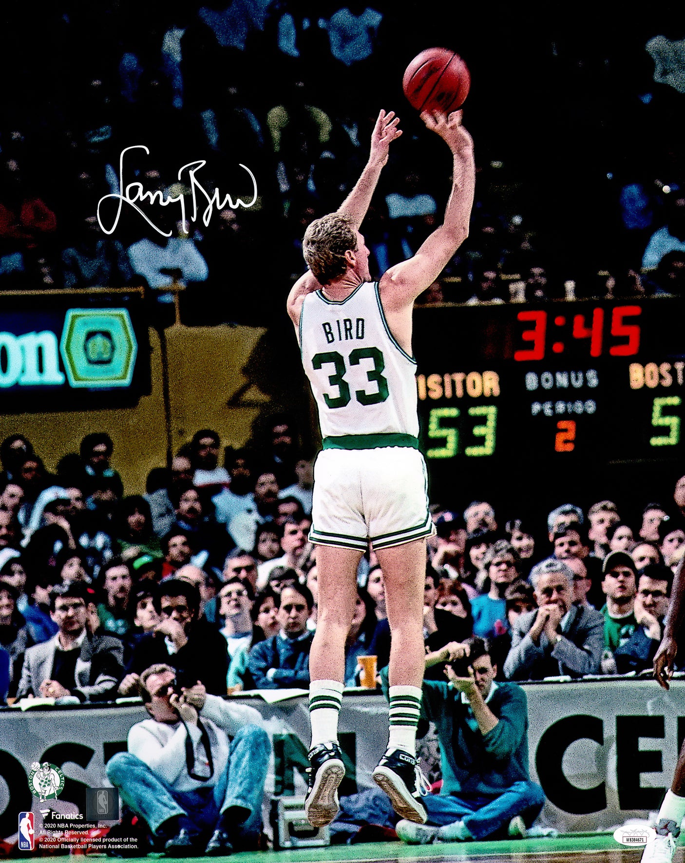Larry Bird Autographed 16x20 Photo Boston Celtics JSA Stock #230030