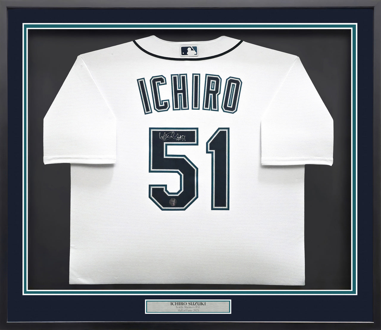 Seattle Mariners Ichiro Suzuki Autographed Framed White Nike Jersey IS Holo Stock #243017