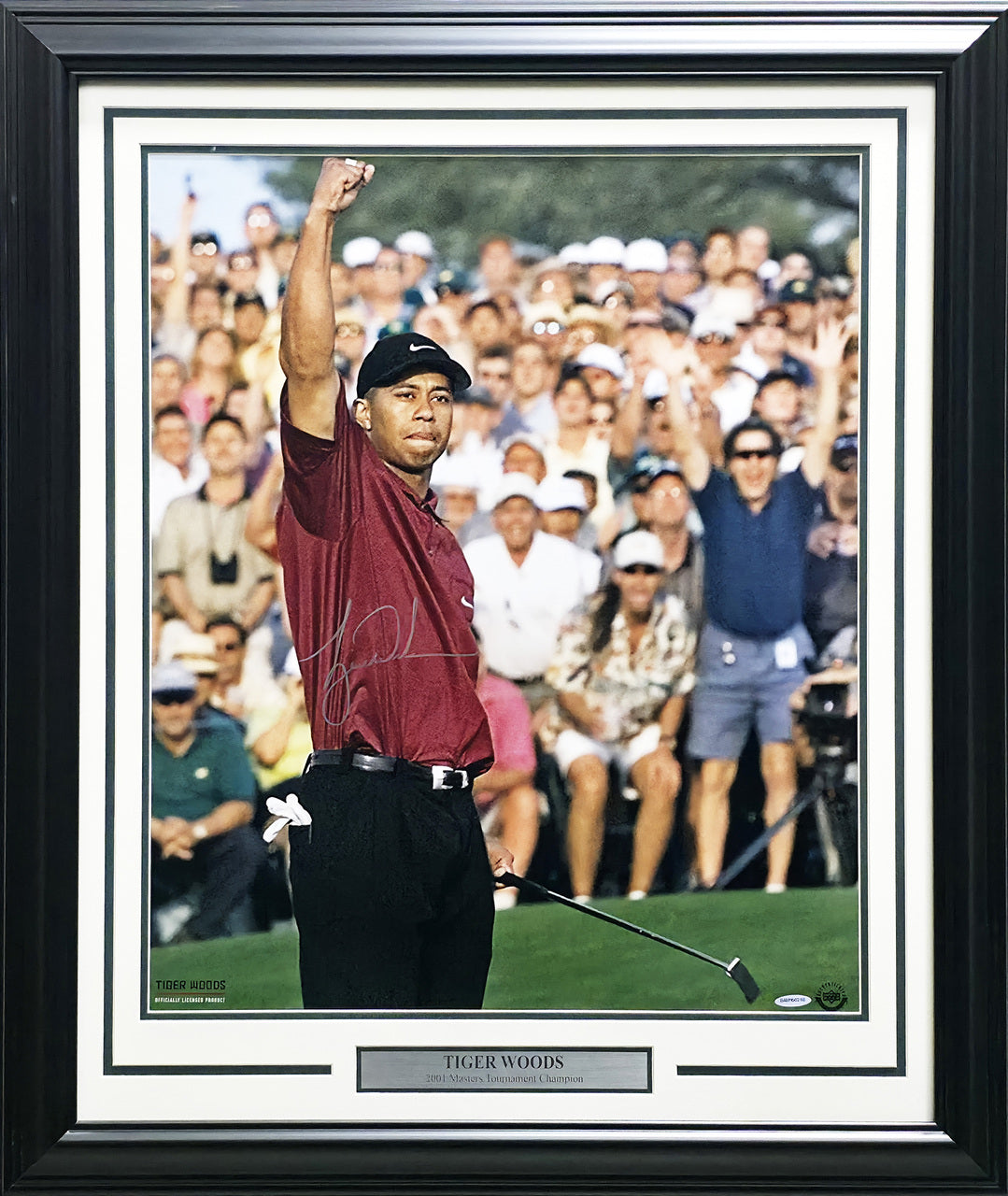 Tiger Woods Autographed Framed 20x24 Photo 2001 Masters UDA Holo #BAM166248