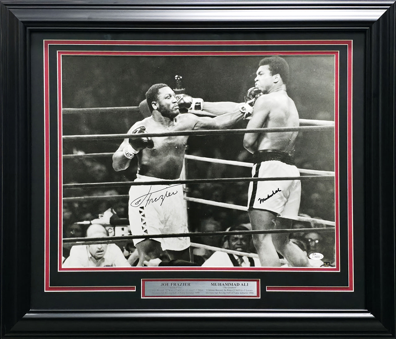 Muhammad Ali & Joe Frazier Autographed Framed 16x20 Photo JSA #X98149
