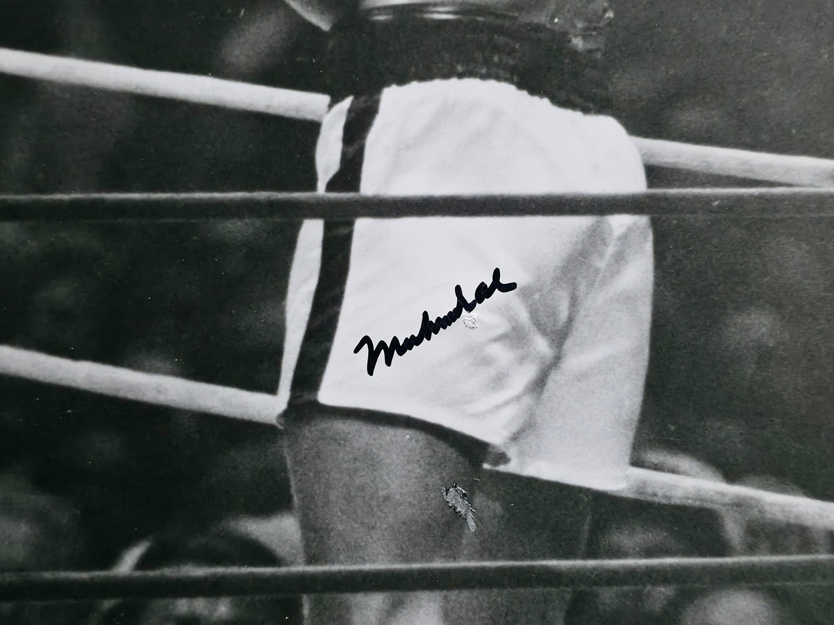 Muhammad Ali & Joe Frazier Autographed Framed 16x20 Photo JSA #X98149