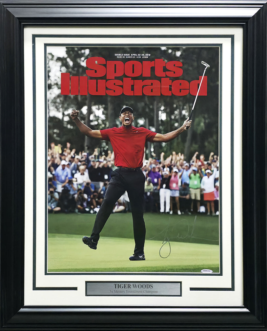 Tiger Woods Autographed Framed Sports Illustrated Cover 16x20 Photo 2019 Masters UDA Holo #BAM151225