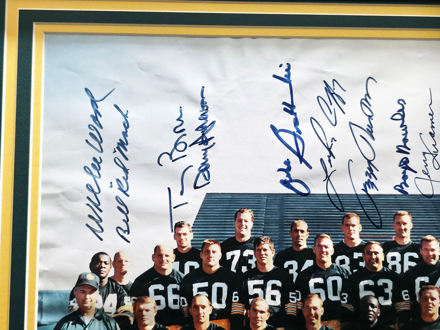 1966 Green Bay Packers Super Bowl I Champions Autographed Framed 16x20 Photo With 20 Signatures Including Bart Starr JSA #Z58083