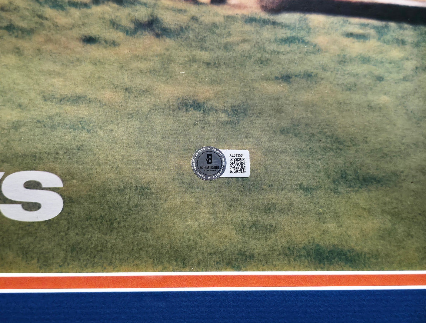 Willie Mays Autographed Framed 22x32 Poster New York Mets Beckett BAS #AE31356