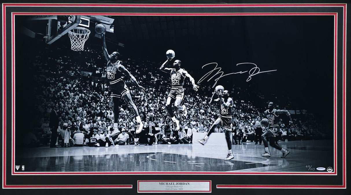 Michael Jordan Autographed Framed 18x36 'We Have Lift Off' Photo Chicago Bulls #69/123 UDA Holo #BAM158815
