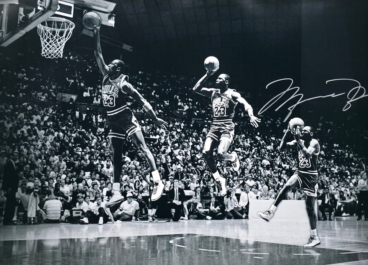 Michael Jordan Autographed Framed 18x36 'We Have Lift Off' Photo Chicago Bulls #69/123 UDA Holo #BAM158815