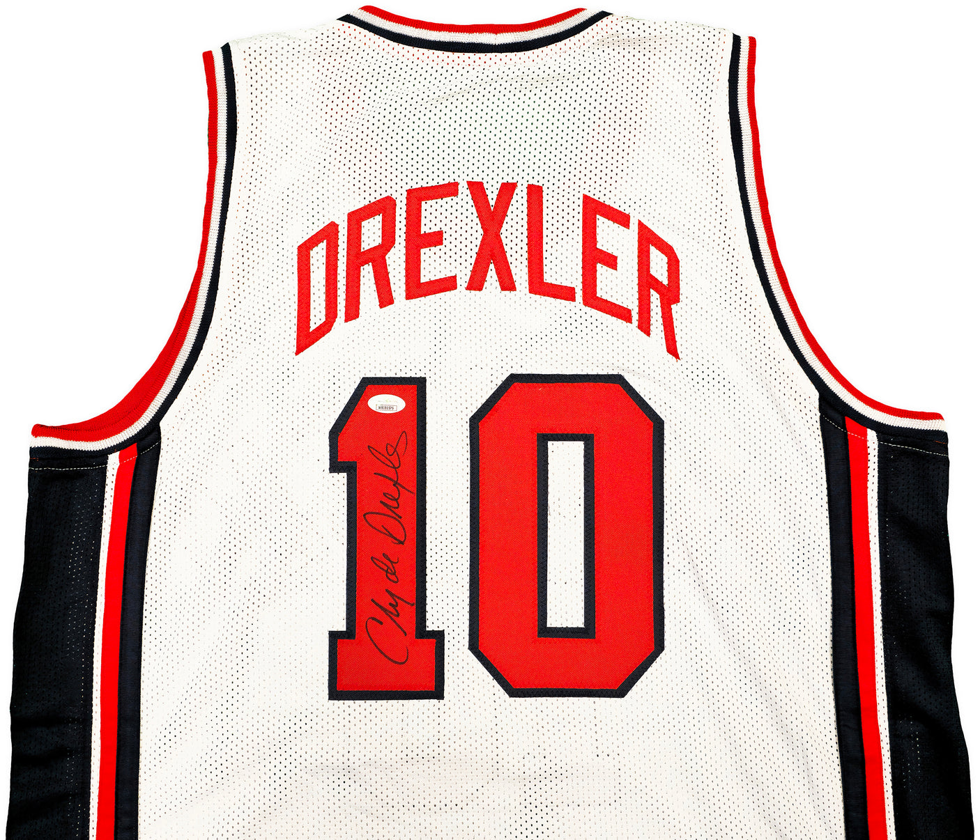 Team USA Clyde Drexler Autographed White Jersey JSA Stock #228813