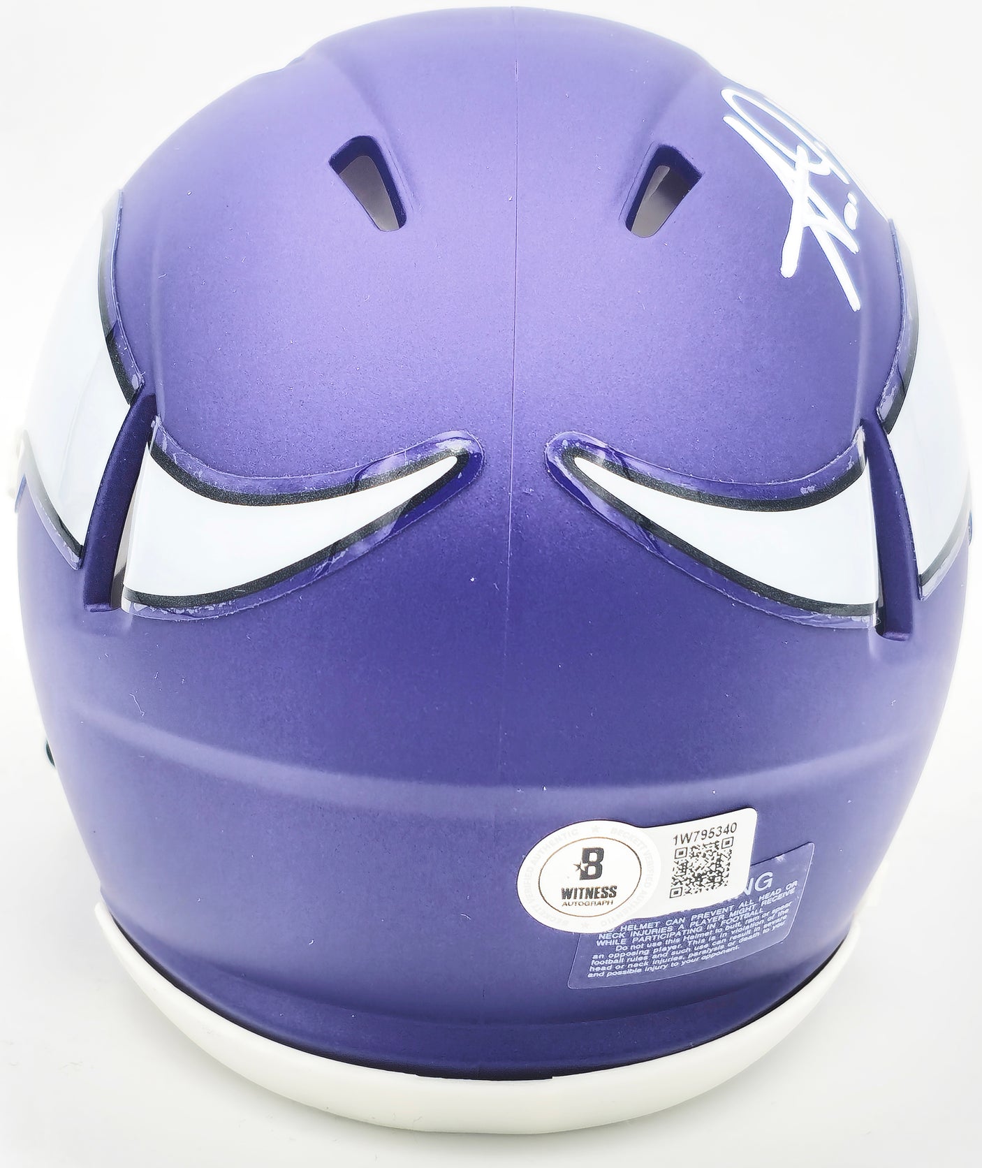 Aaron Jones Autographed Minnesota Vikings Purple Speed Mini Helmet Beckett BAS Witness Stock #228815