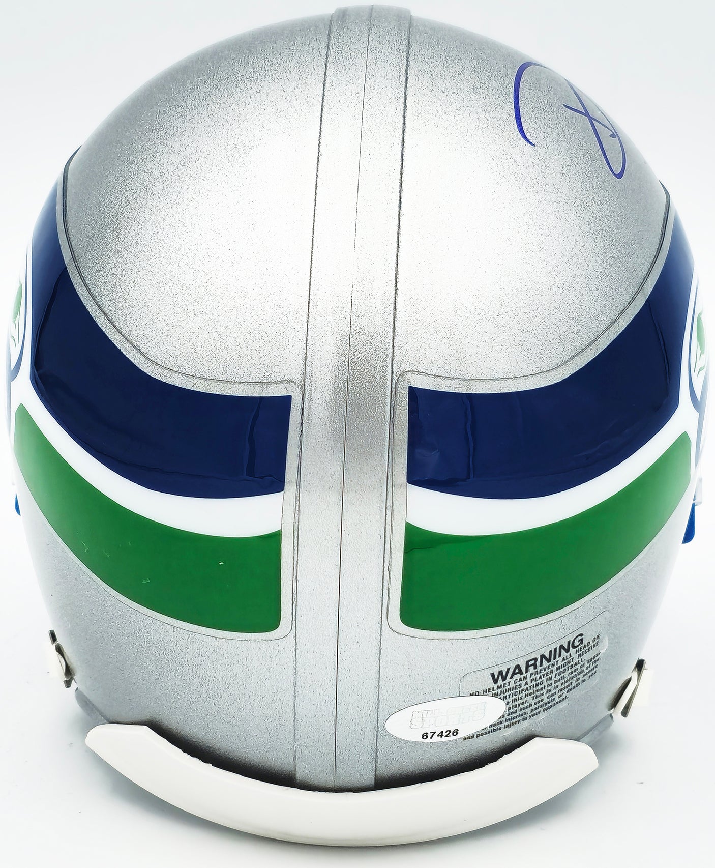 Devon Witherspoon Autographed Seattle Seahawks Silver 83-01 Throwback Mini Helmet MCS Holo Stock #229504