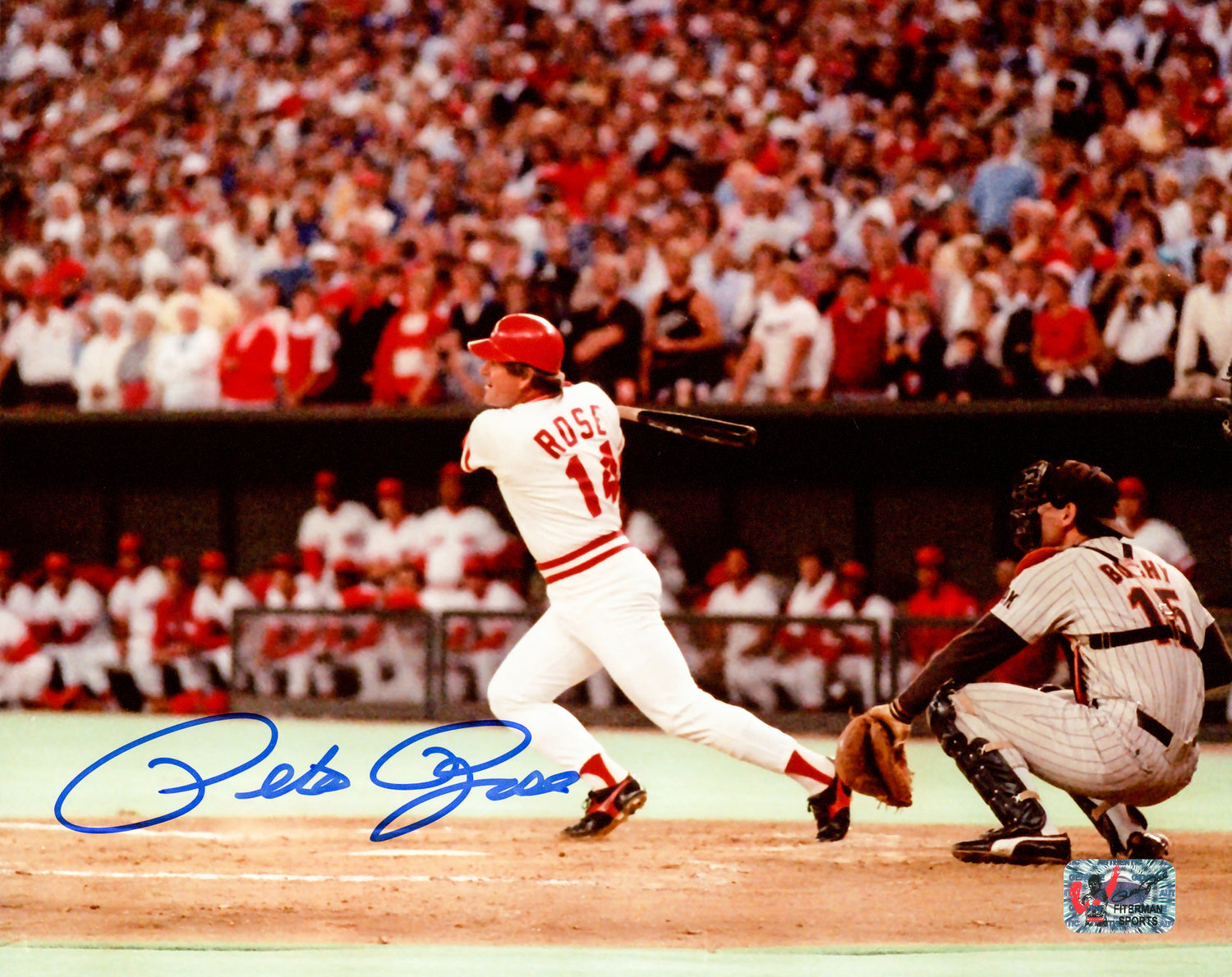 Pete Rose Autographed 8x10 Photo Cincinnati Reds Hit King PR Holo Stock #229041