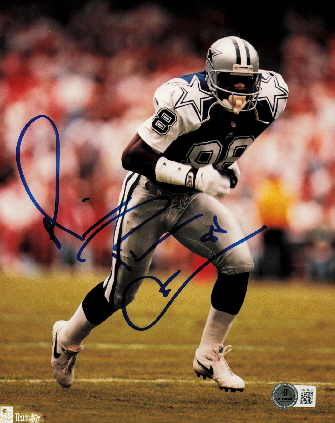 Michael Irvin Autographed 8x10 Photo Dallas Cowboys "Playmaker " Beckett BAS QR #AE31661