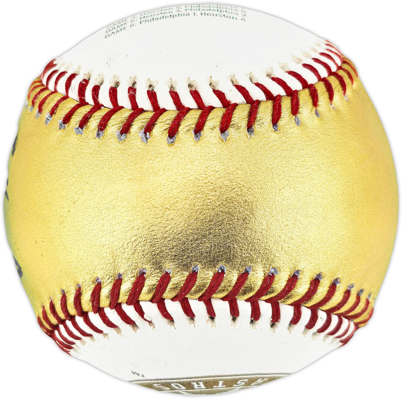Framber Valdez Autographed Official Gold 2022 World Series Logo Baseball Houston Astros Beckett BAS Witness #W539261