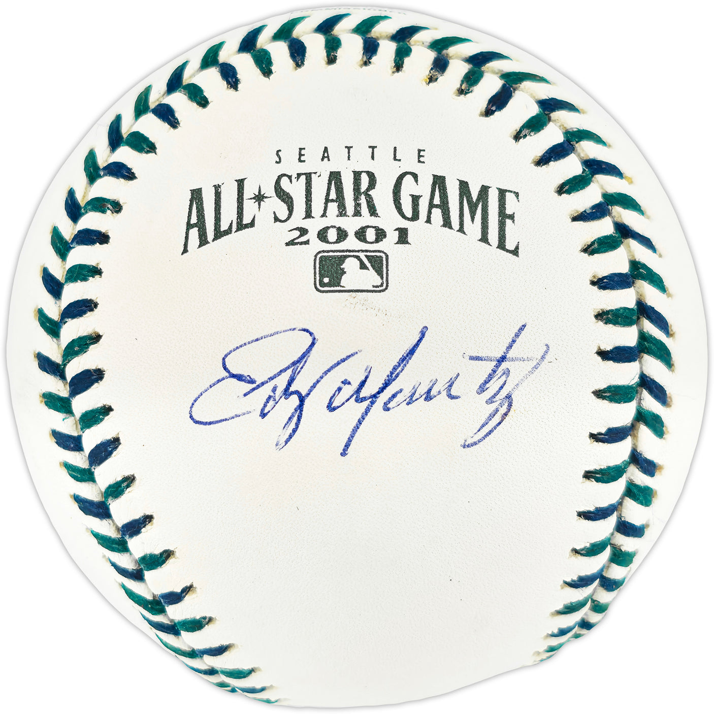Edgar Martinez Autographed Official 2001 All Star Game Logo Baseball Seattle Mariners MCS Holo #64031