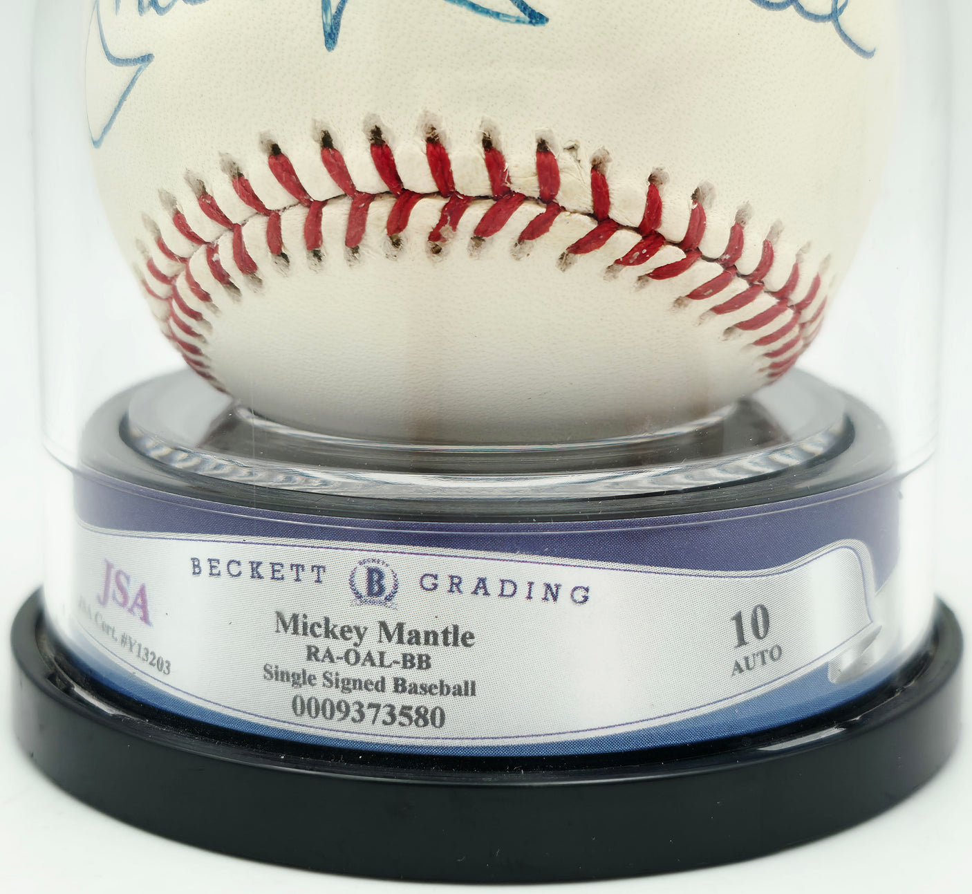 Mickey Mantle Autographed Official AL Baseball New York Yankees Auto Grade Gem Mint 10 Beckett BAS #9373580