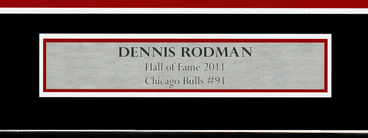 Chicago Bulls Dennis Rodman Autographed Framed Black Jersey JSA Stock #265446