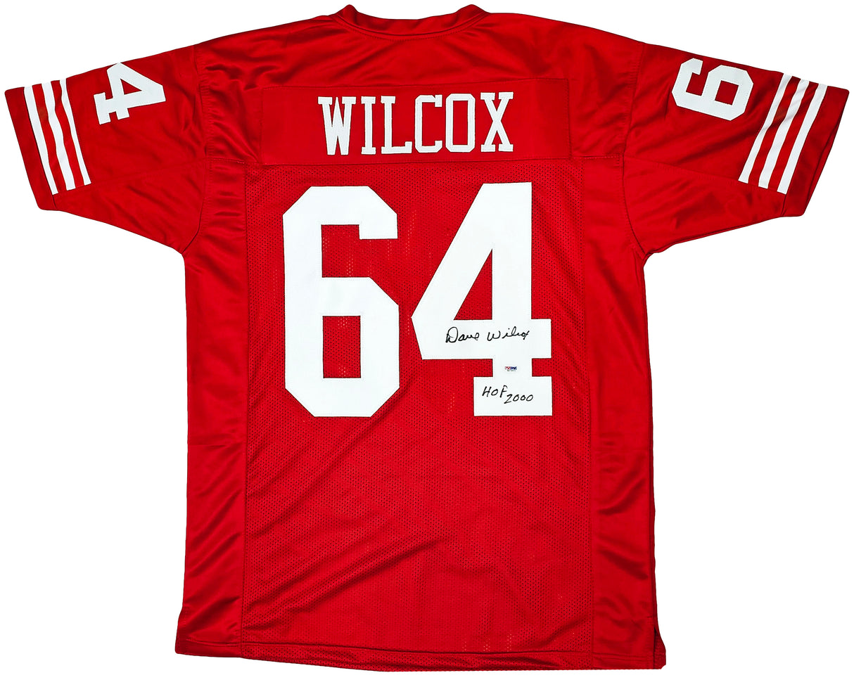 San Francisco 49ers Dave Wilcox Autographed Red Jersey "HOF 2000" PSA/DNA Stock #215774