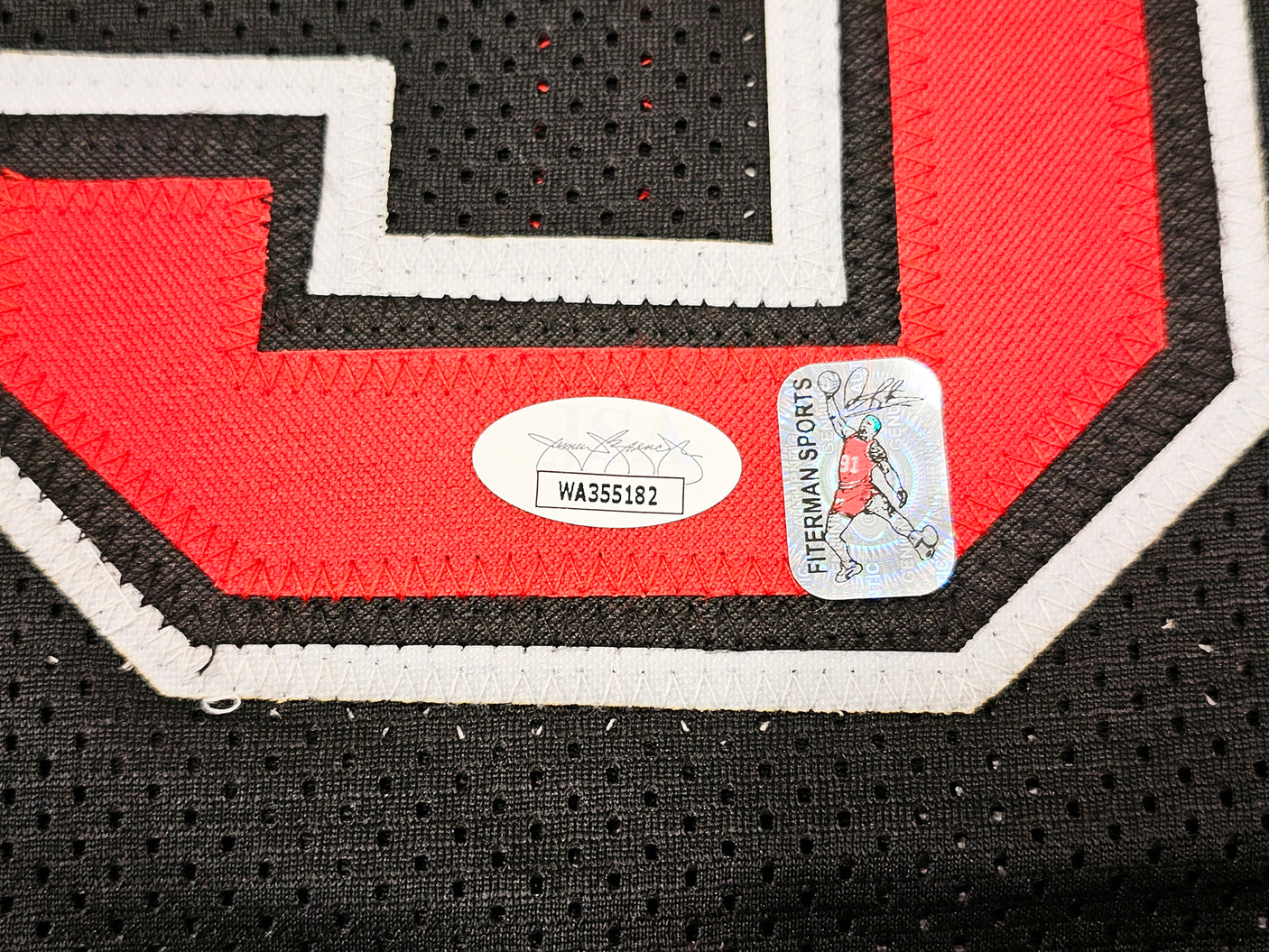 Chicago Bulls Dennis Rodman Autographed Black Jersey JSA Stock #215735