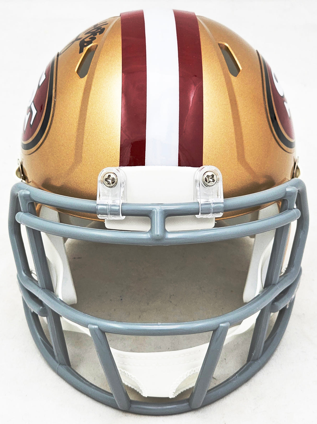 Bryant Young Autographed San Francisco 49ers Gold Speed Mini Helmet "HOF 22" Beckett BAS Witness Stock #215663