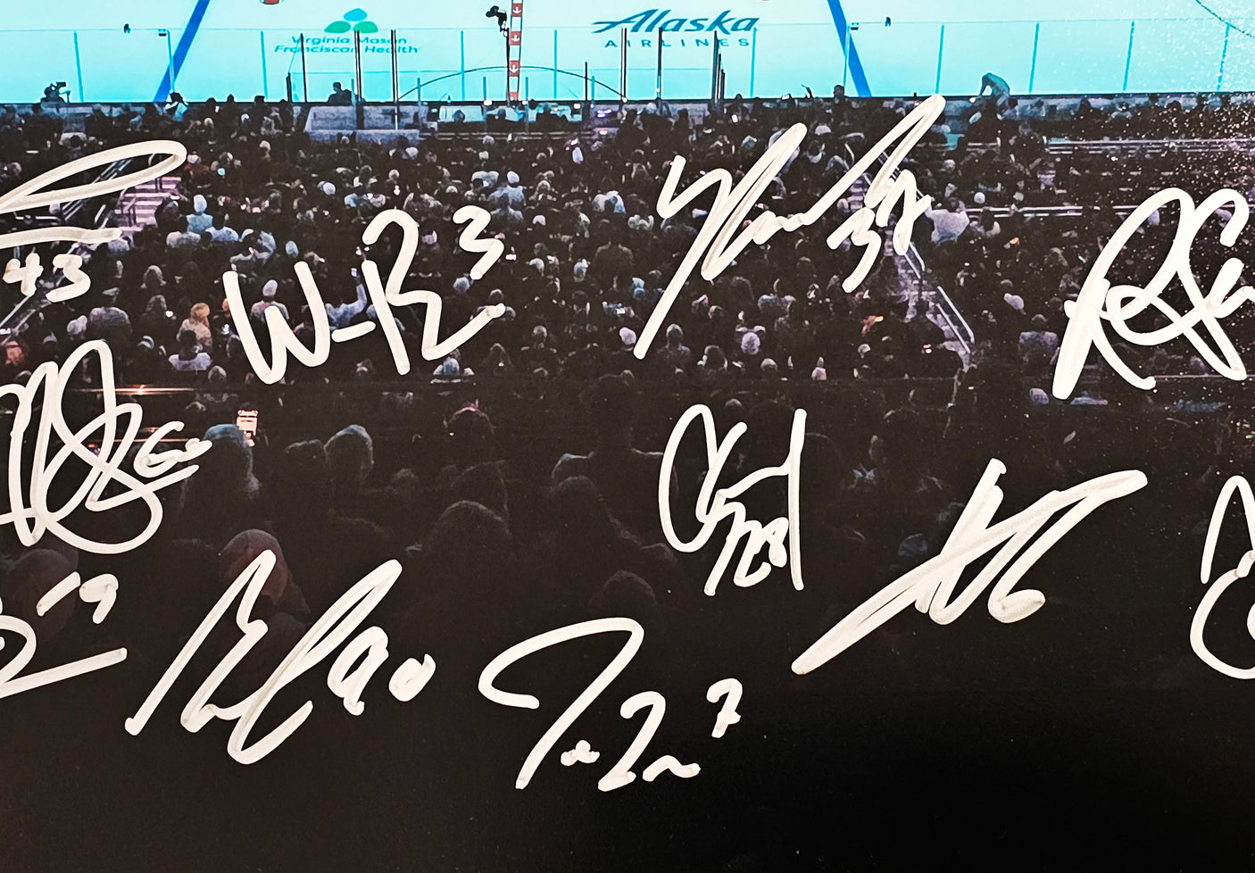 Seattle Kraken 2021-22 Inaugural Team Signed Autographed Framed 16x20 Photo With 24 Signatures Including Jordan Eberle & Yanni Gourde #/99 Fanatics Holo Stock #218624